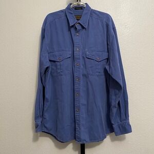 Vtg Eddie Bauer Men's Rufton Twill Cotton Button Up Shirt Large Capsule